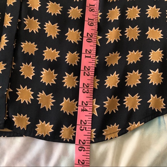 Boden x Anthropologie Harriet Blue & Gold Button Up Blouse - Picture 7 of 10